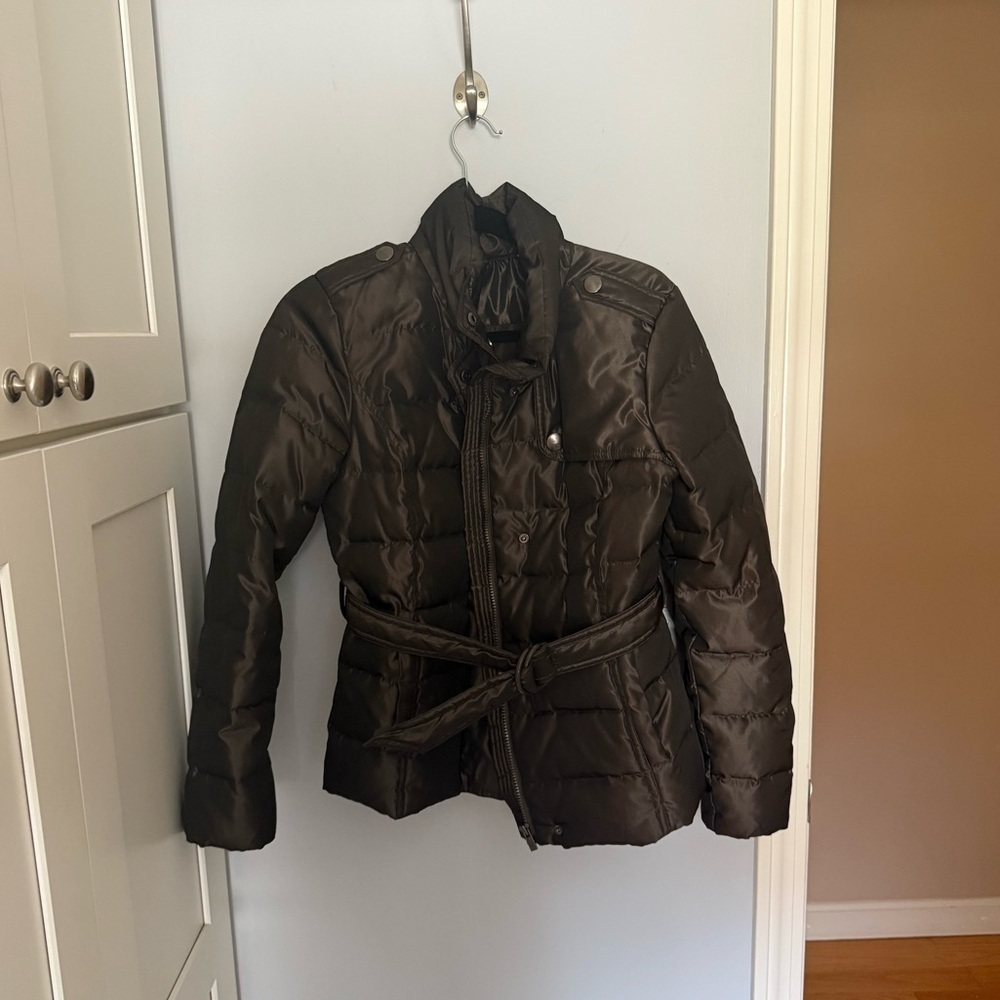 DKNY Active Silvery Gray Zip Up Puffer Coat